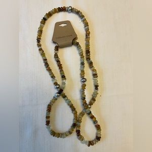 NEW “Coldwater Creek” X-Long 48” Multi Real Stone Necklace - NWT